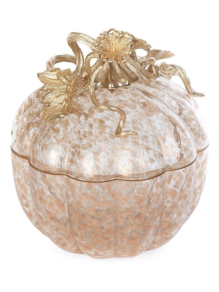 Jay Strongwater Erin Leaf & Vine Gilded Glass Jar 1