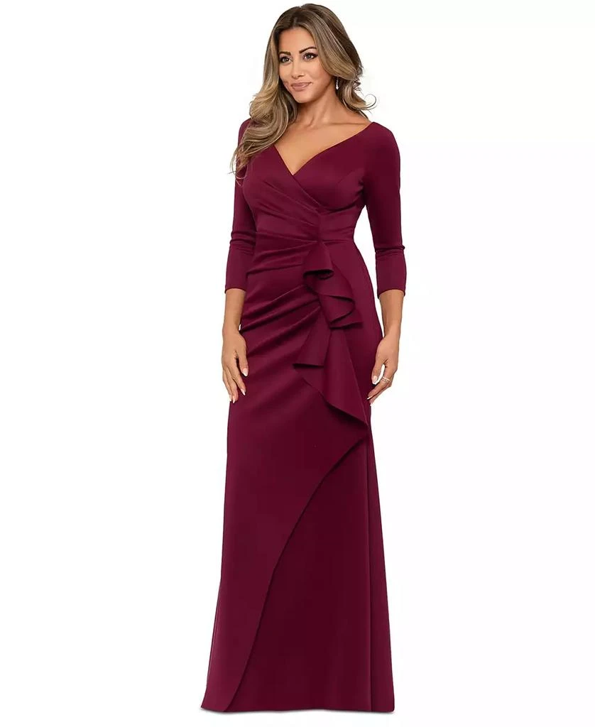 XSCAPE Petite Ruched Ruffled Gown 3
