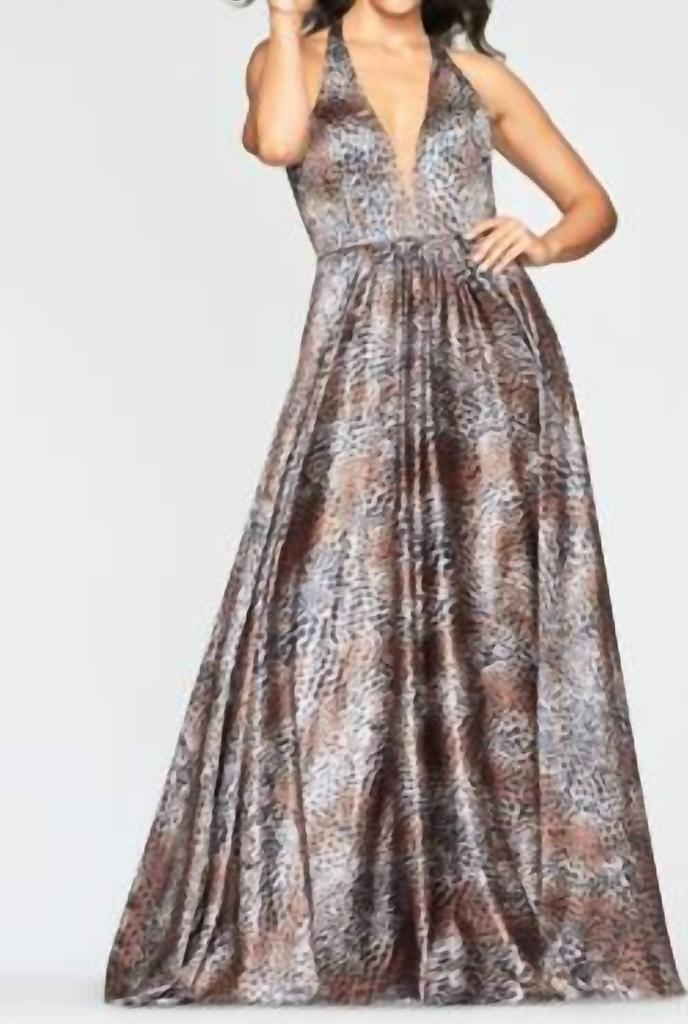 Faviana Faviana - Halter V-Neck Gown