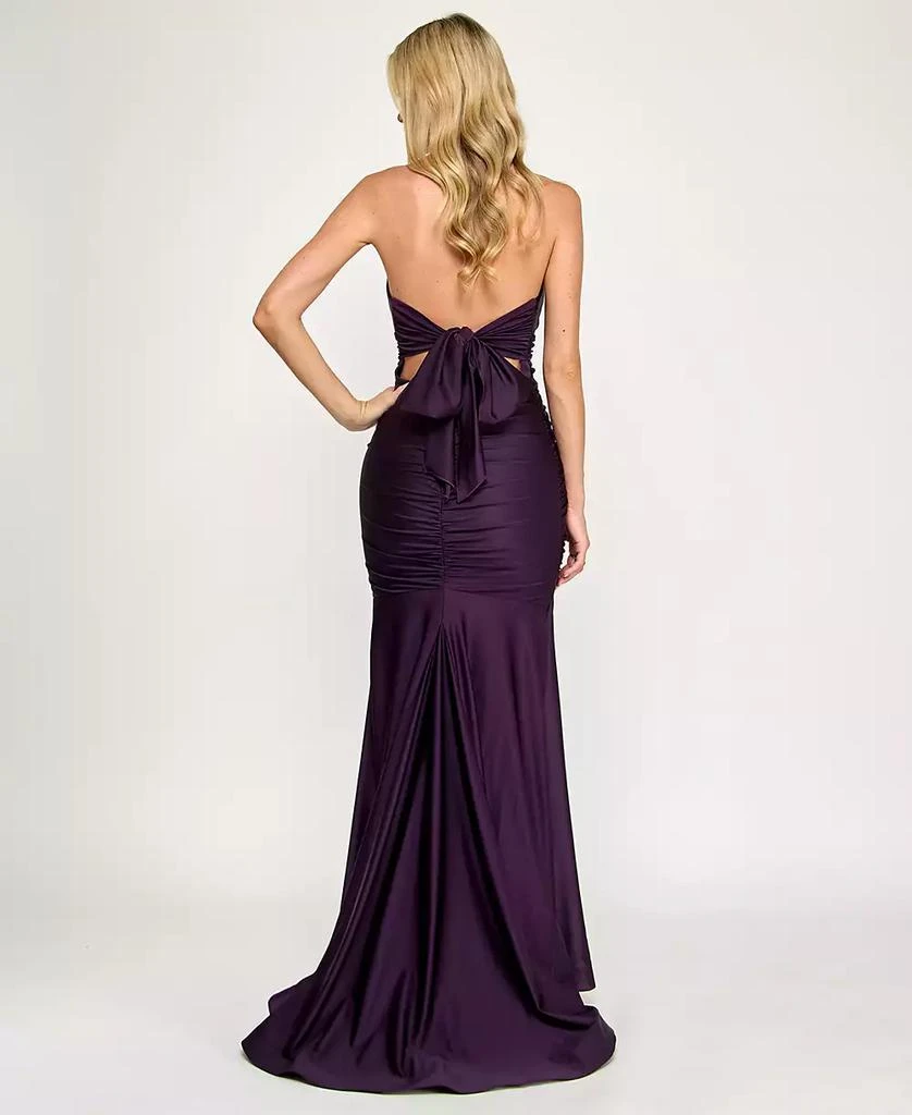 Emerald Sundae Juniors
 Ruched Sleeveless Halter Gown 3