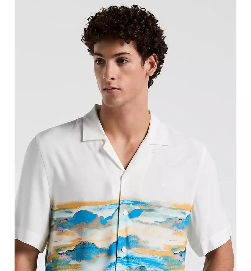 Original Penguin Men's Slim-fit Hibiscus Scene Print Short-Sleeve Button-Down Shirt 3