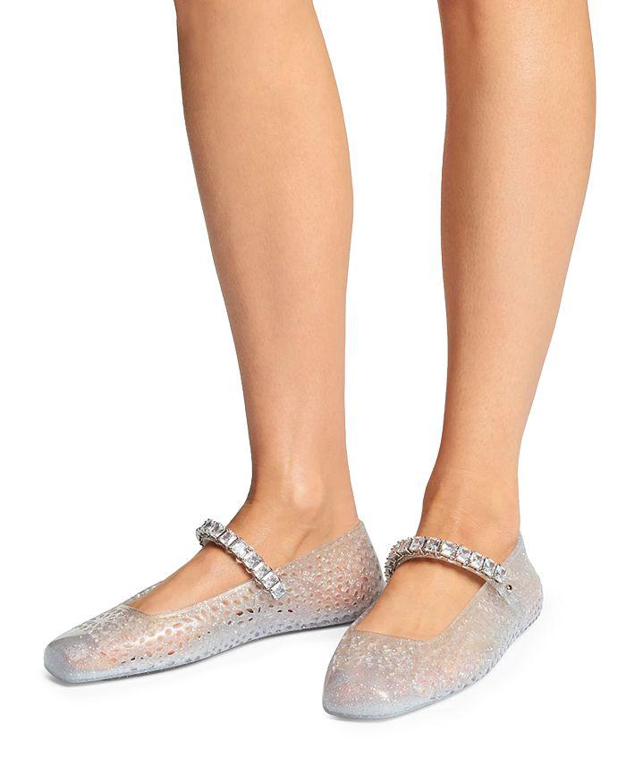 Jimmy Choo Women's The Jelly Transparent Crystal Ballet Flats
