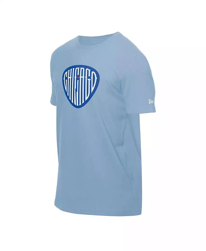New Era Men's Light Blue Chicago Cubs Guitar Pick T-Shirt 2