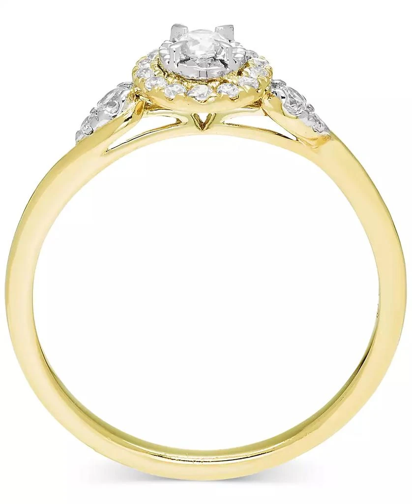 Macy
s Diamond Halo Swirl Engagement Ring (1/4 ct. t.w.) in 14k Two-Tone Gold 3