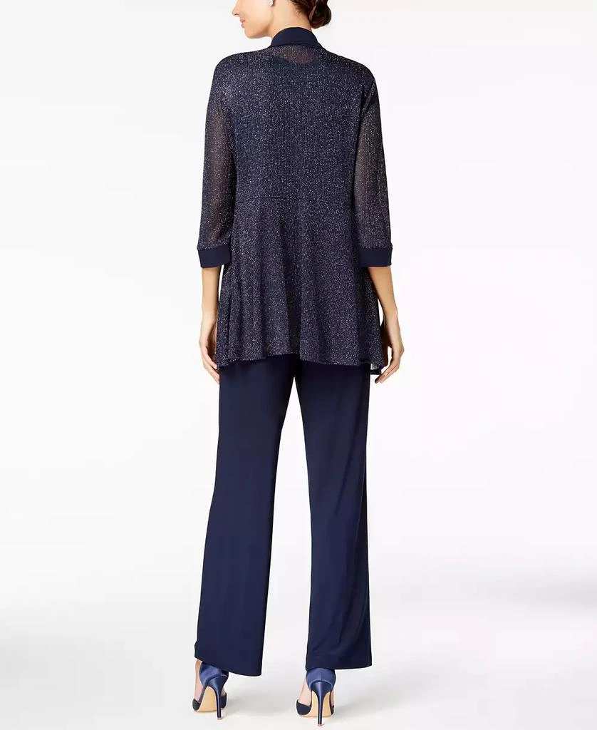 R & M Richards Metallic Pantsuit, Shell & Necklace Set 2