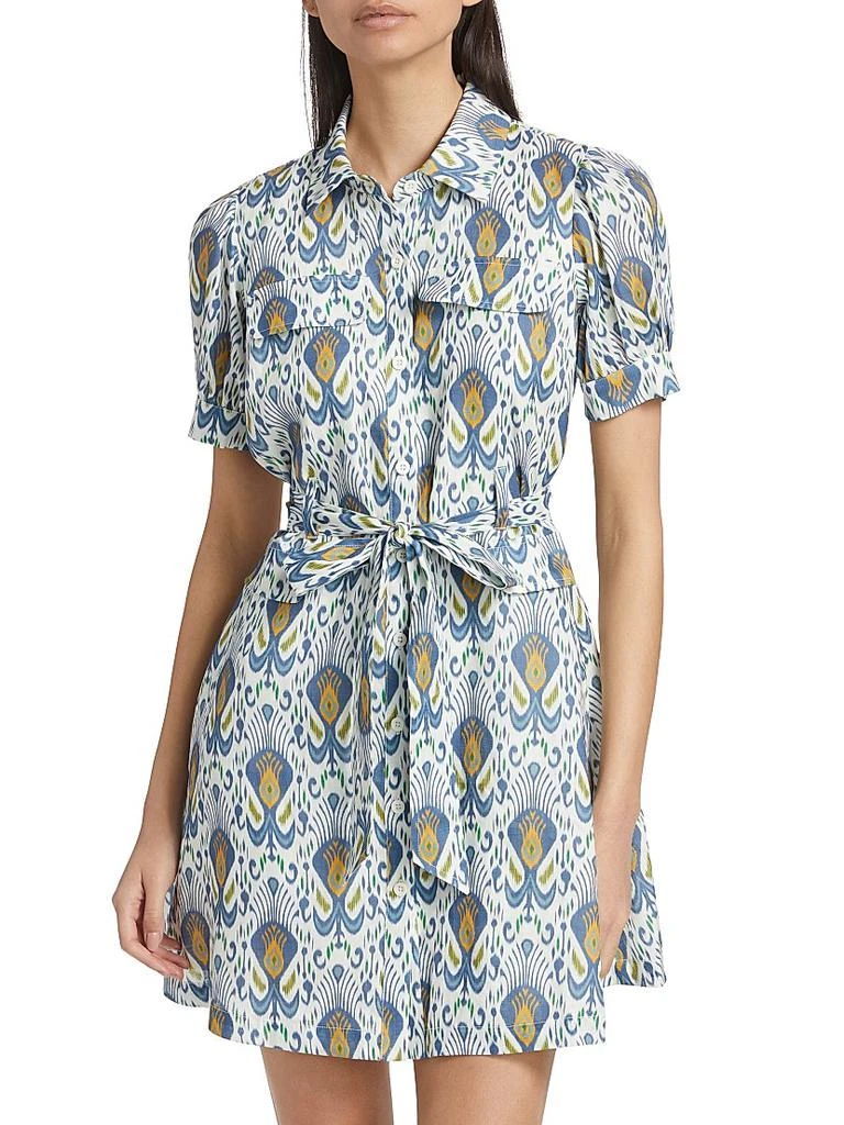If Only Studio Ikat-Inspired Linen Minidress 3