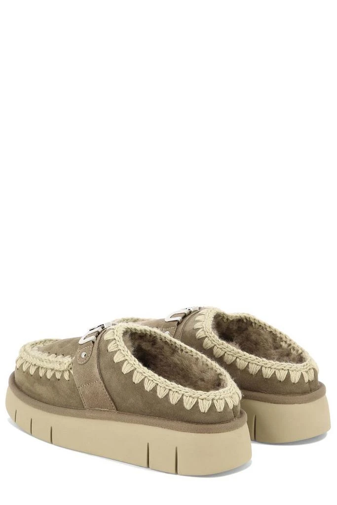 Mou Mou Logo-Lettering Round-Toe Slippers 4