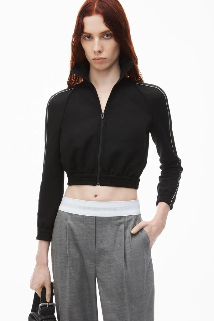 Alexander Wang High-Waist Pleated Pant with Logo Elastic 3