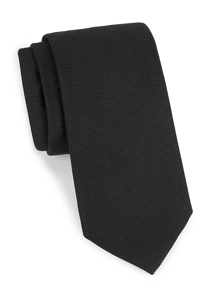 Canali Textured Solid Silk Tie 1
