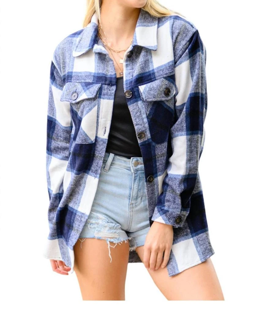 Kori Jayne Brushed Plaid Button Down Shacket 1