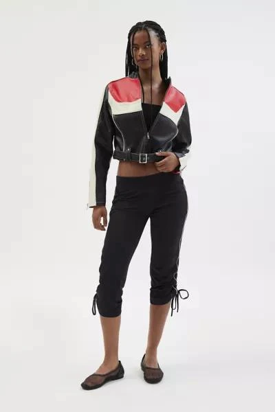 Urban Outfitters UO Jordan Faux Leather Fitted Racer Moto Jacket 3