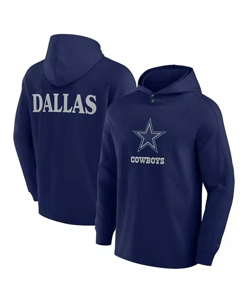 Fanatics Men's Navy Dallas Cowboys Elements Blaze Tri-Blend Long Sleeve Hoodie T-Shirt 1