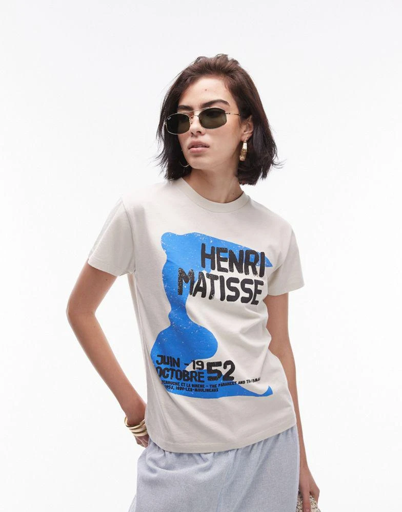 Topshop Topshop art musuem graphic Henri Matisse boxy tee in ecru 1