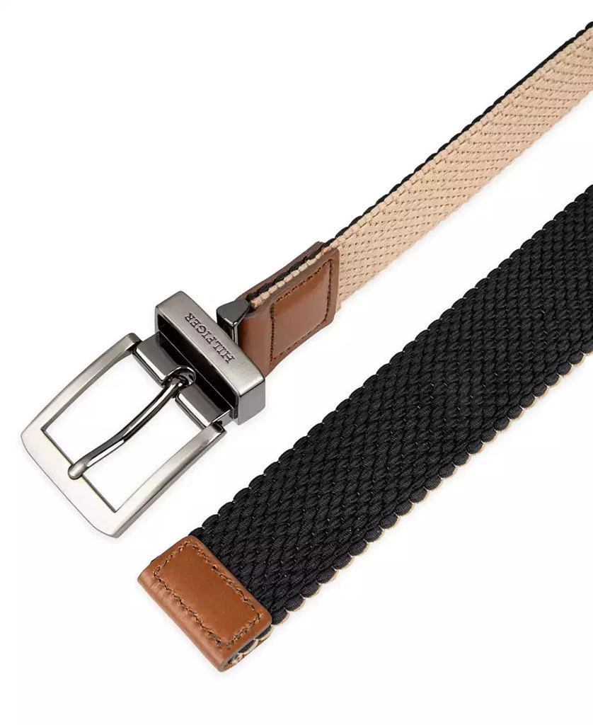 Tommy Hilfiger Men's Two-in-One Reversible Fully Adjustable Stretch Casual Cord Belt 4