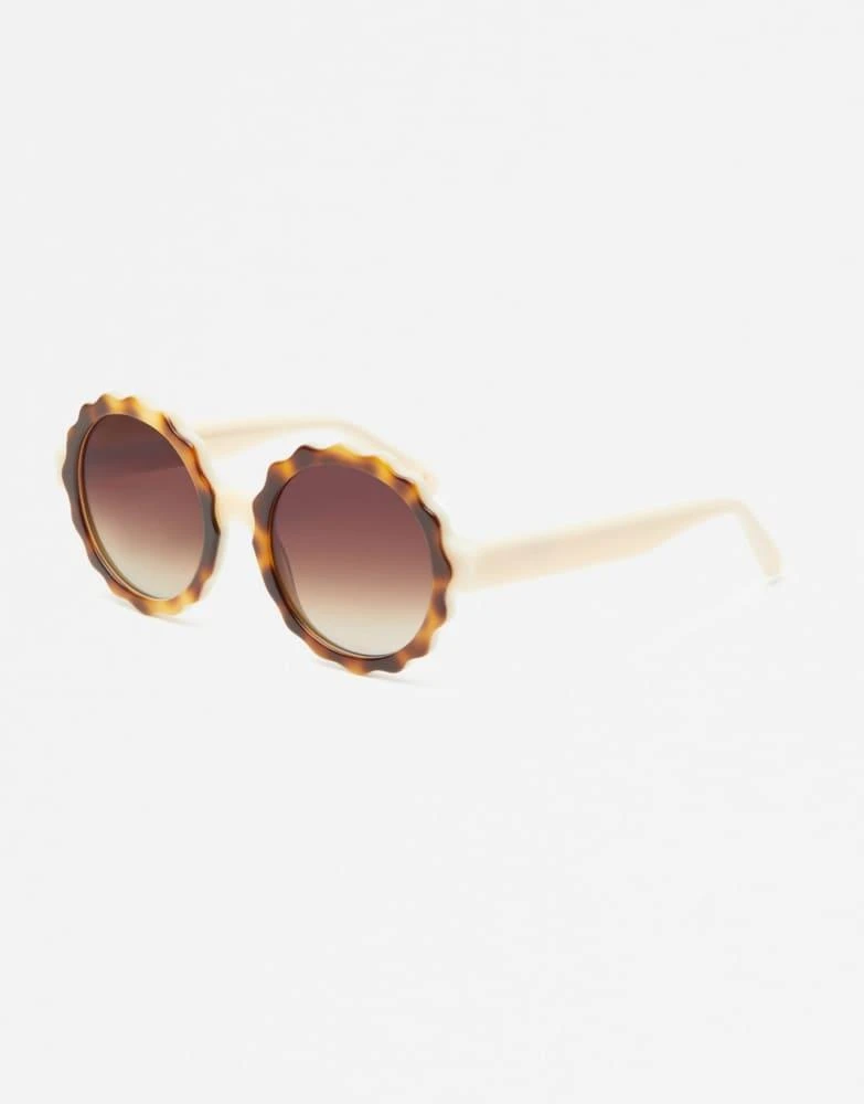 Jimmy Fairly Jimmy Fairly TheLily round scalloped sunglasses in bright tort 5