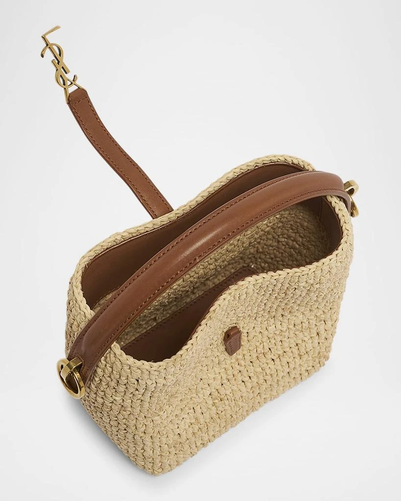 Yves Saint Laurent Le 37 Mini YSL Bucket Bag in Raffia and Leather 3