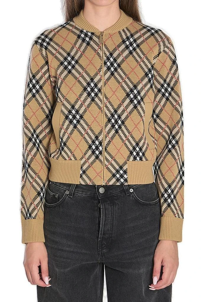 Burberry Burberry Checked Zip-Up Cardigan 1
