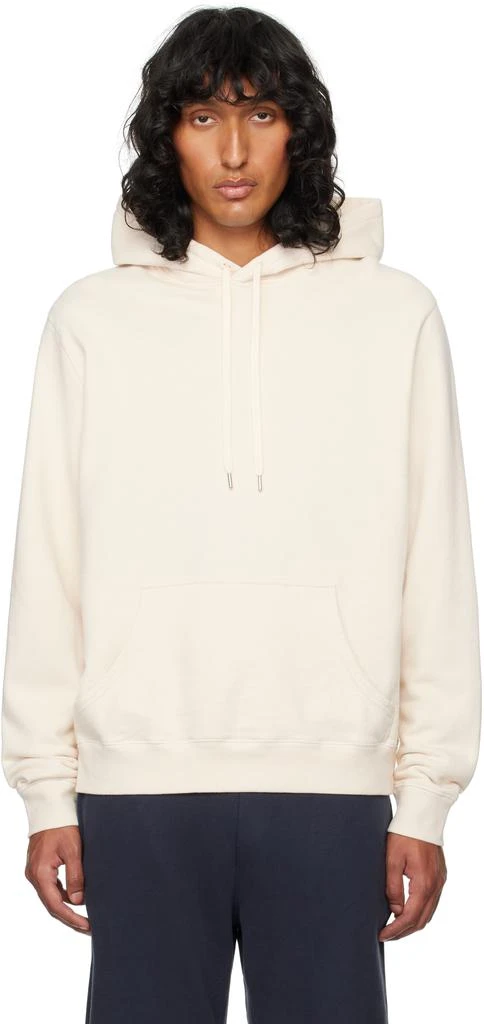 Sunspel Beige Loopback Hoodie 1