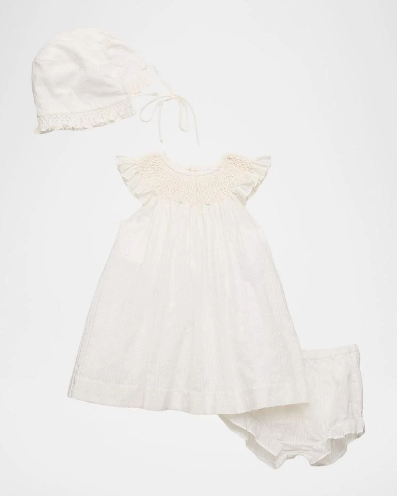Luli 
Me Girl
s Plumeti Fantasy Dress, Bloomers 
Bonnet Set, Size 3M-9M