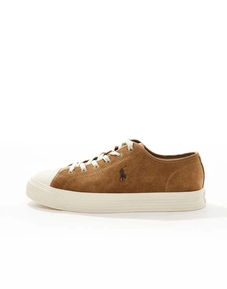 Ralph Lauren Polo Ralph Lauren Ayers baseball trainer in tan suede with tonal logo 2