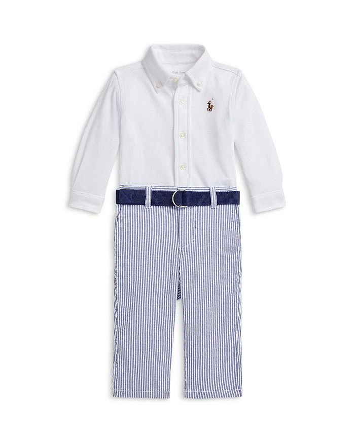Ralph Lauren Polo Boys' Shirt, Belt & Seersucker Pant Set - Baby