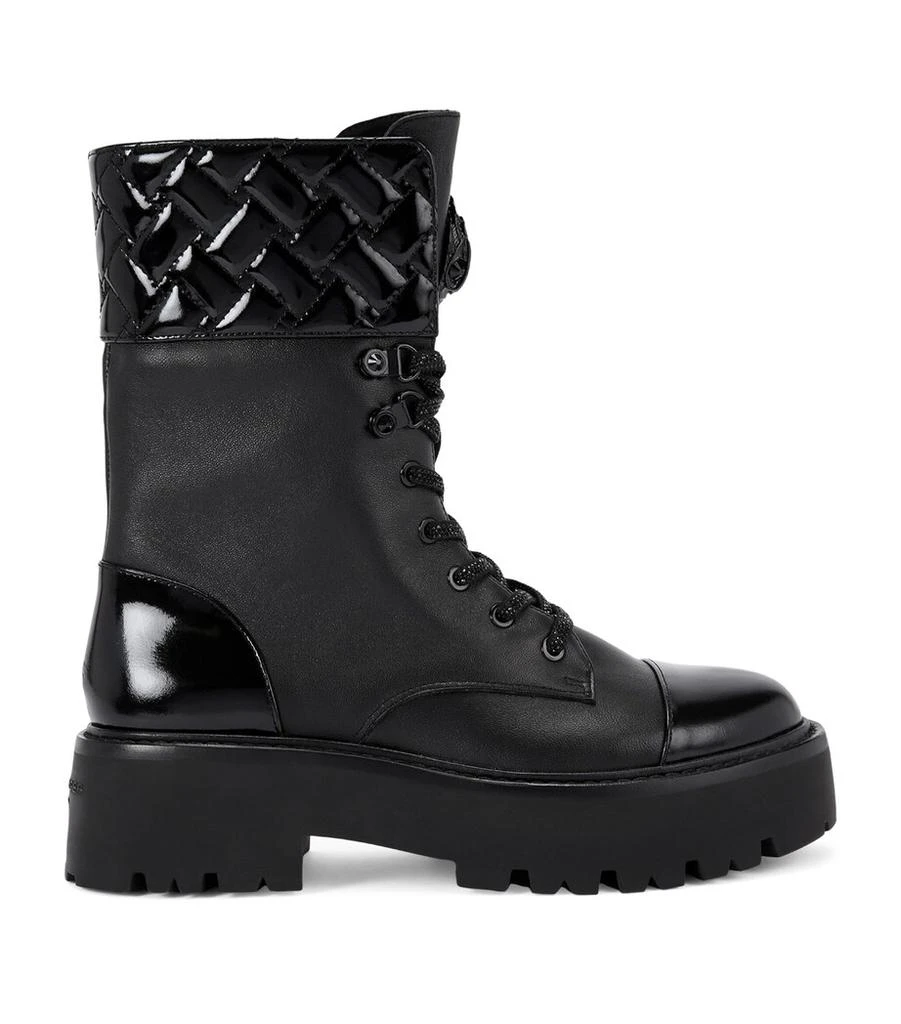 Kurt Geiger Leather Kensington Cuffed Lace-Up Boots 1