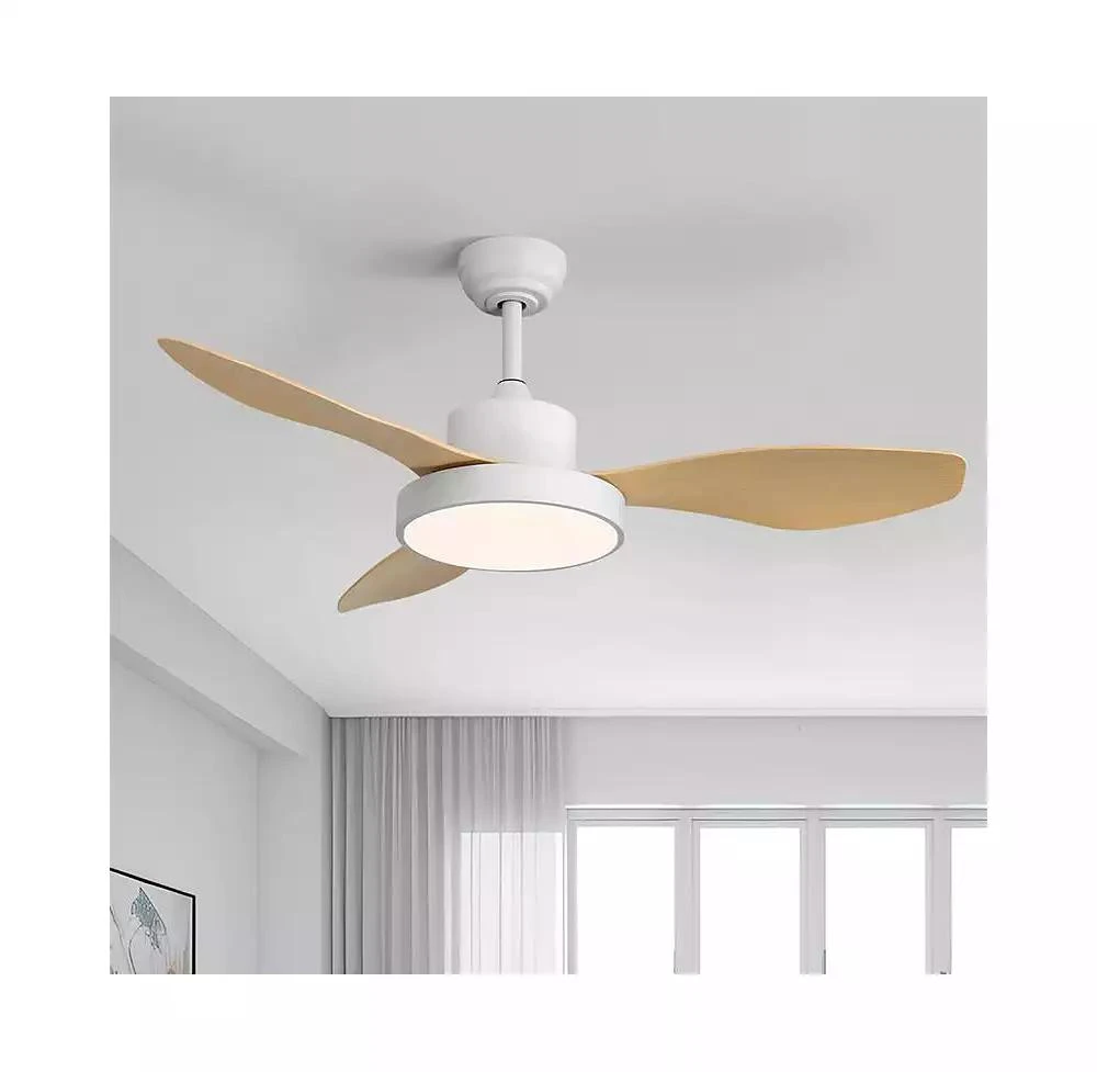 Sofucor 47-inch Modern White 3 Blades Ceiling Fan with Six-Speed Remote Control and Timing Function and Light Kit