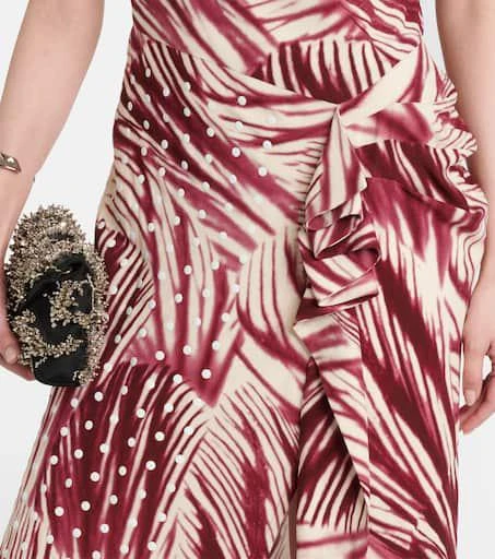 Dries Van Noten Printed draped crêpe gown 5