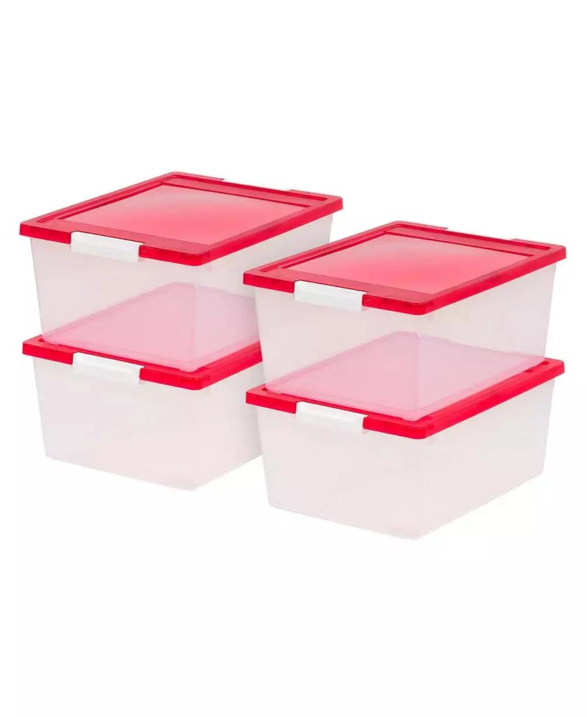 IRIS USA 12 Qt. Plastic Holiday Storage Bins Containers with Lids, Clear - 3