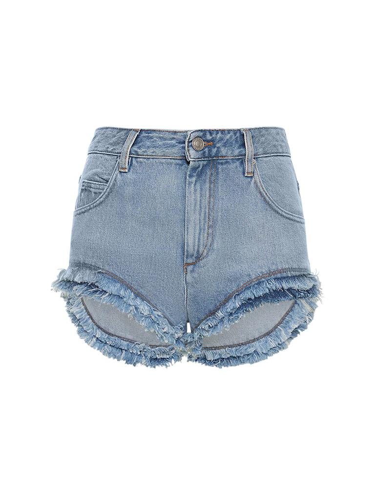 Isabel Marant Eneidao Fringed Cotton Denim Shorts