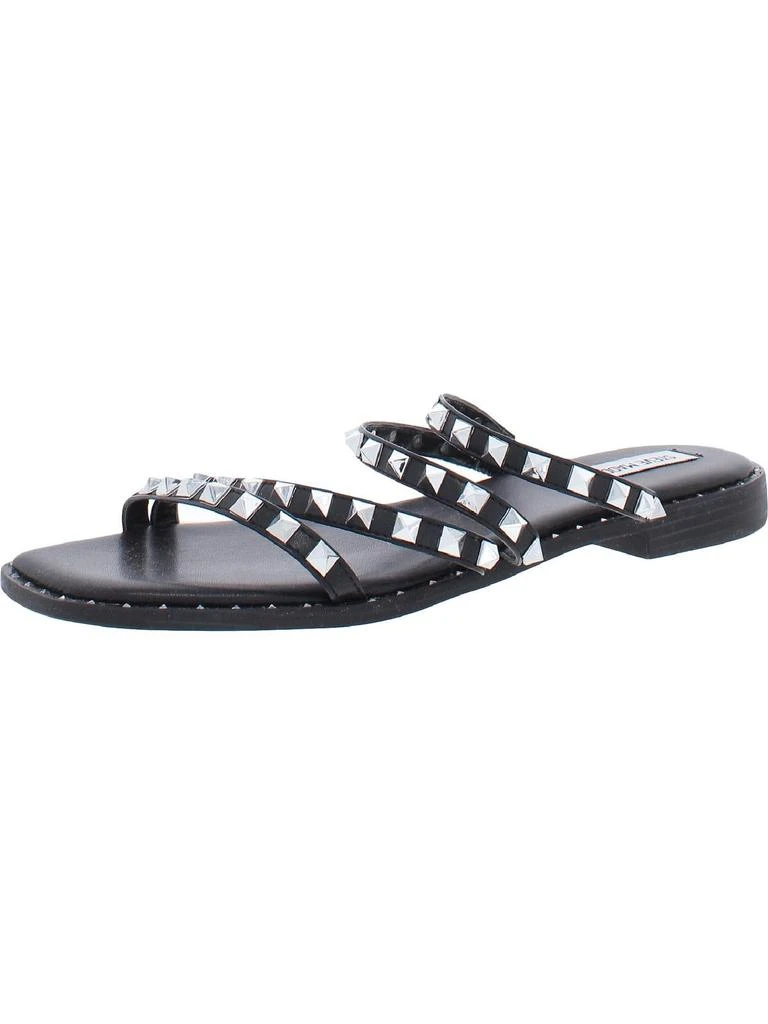 Steve Madden Skyler Womens Square Toe Slip On Flat Sandals 1