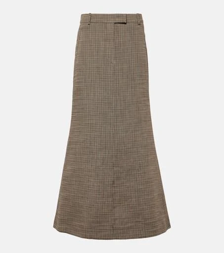 Acne Studios Checked linen-blend maxi skirt 1