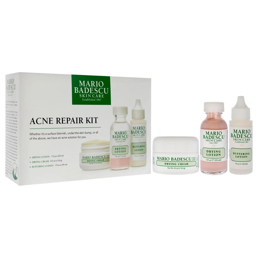 Mario Badescu Acne Repair Kit by  for Unisex - 3 Pc 1oz Drying Lotion, 1oz Buffering Lotion, 0.5oz Drying Cream 3
