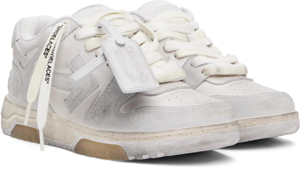 Off-White Gray 'Out Of Office' Vintage Leather Sneakers 4