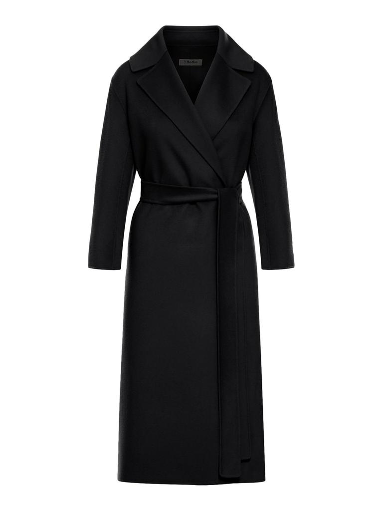 S Max Mara Wool Silk Blend Straped Long Coat (Coats and