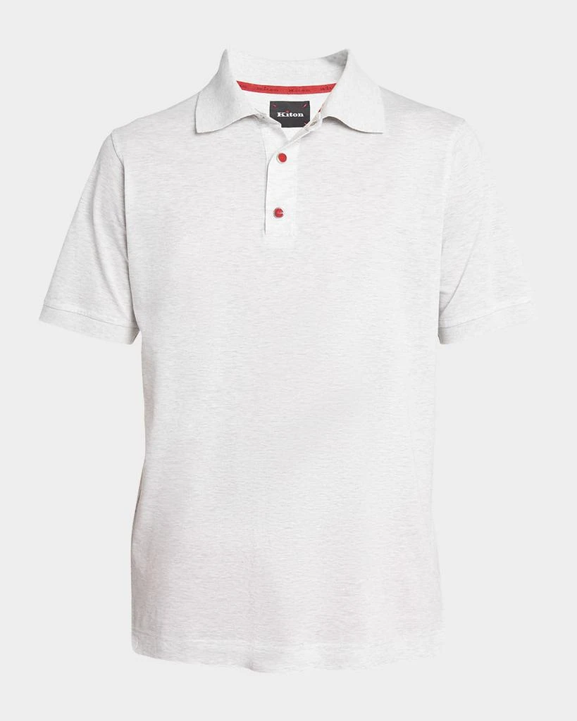 Kiton Men's Cotton Polo Shirt with Snap Placket 1