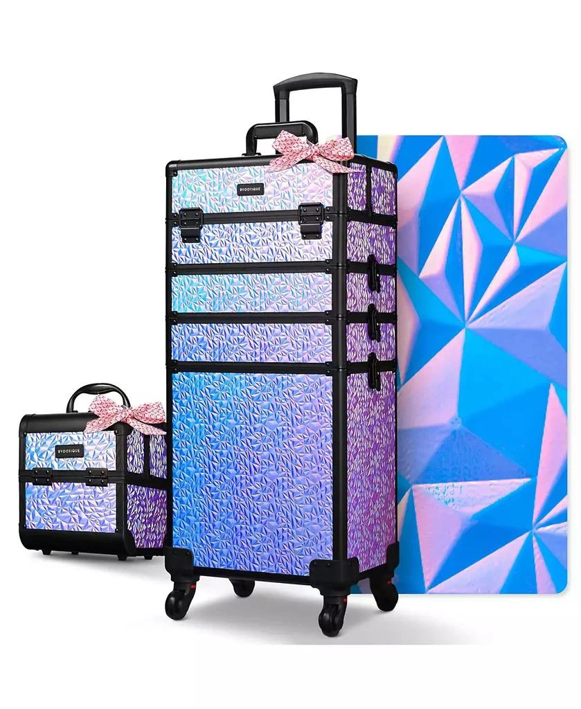 Byootique Makeup Train Case Kit with Cube Case Cosmetic Organizer Mermaid Purple