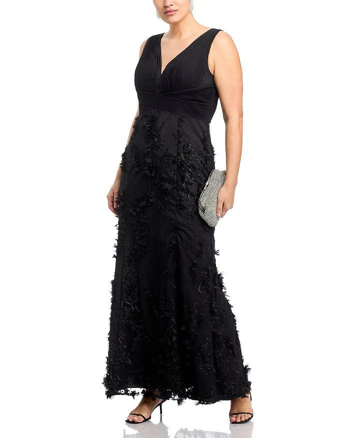 Aidan Mattox Floral Appliqué Mermaid Gown - Exclusive 5