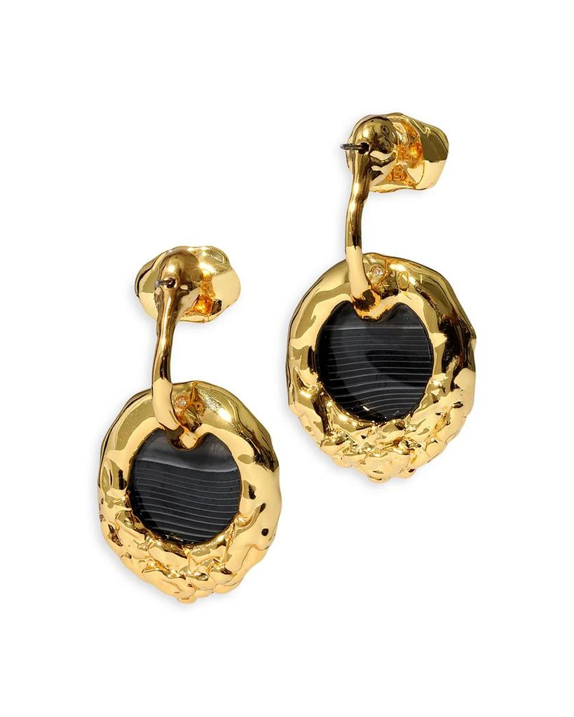 Alexis Bittar Brut Stone & Hammered Disc Front To Back Earrings in 14K Gold Plated 3