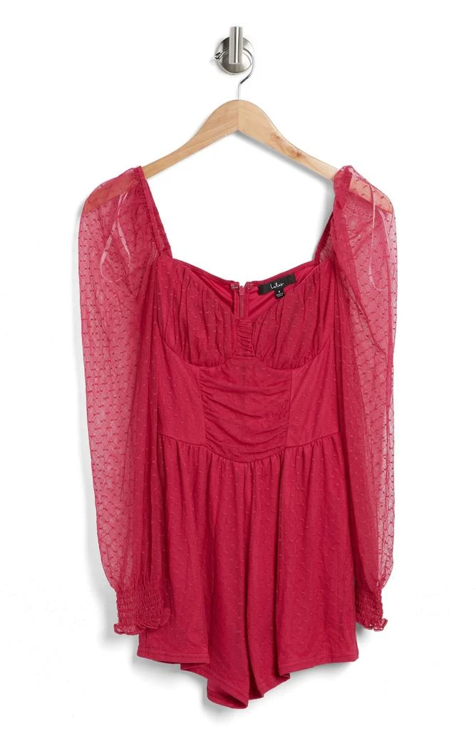 Lulus Flirty Corset Pindot Romper 3