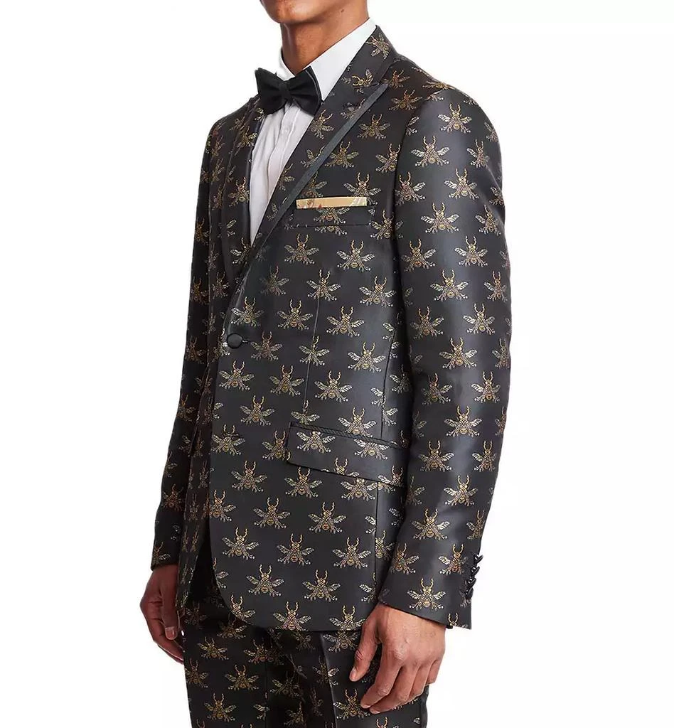 Paisley & Gray Men's Grosvenor Slim Fit Bee Print Tuxedo Jacket 3