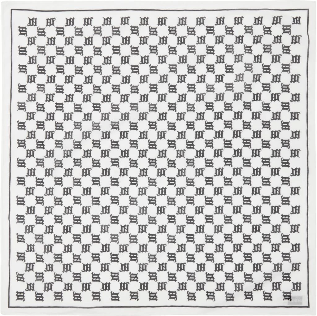 Misbhv White Monogram Bandana Scarf 1