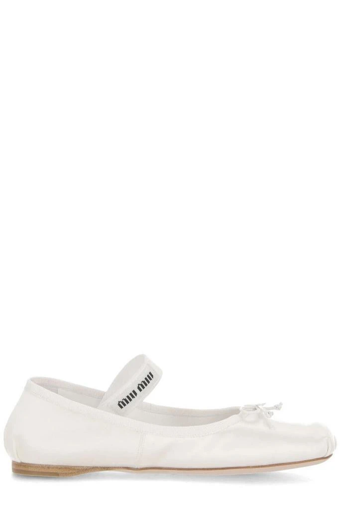 Miu Miu Miu Miu Bow-Detailed Slip-On Satin Ballerina Shoes 1