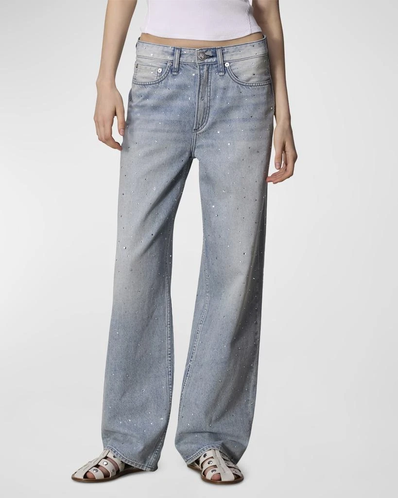 Rag & Bone Logan Wide-Leg Rhinestone Jeans 2