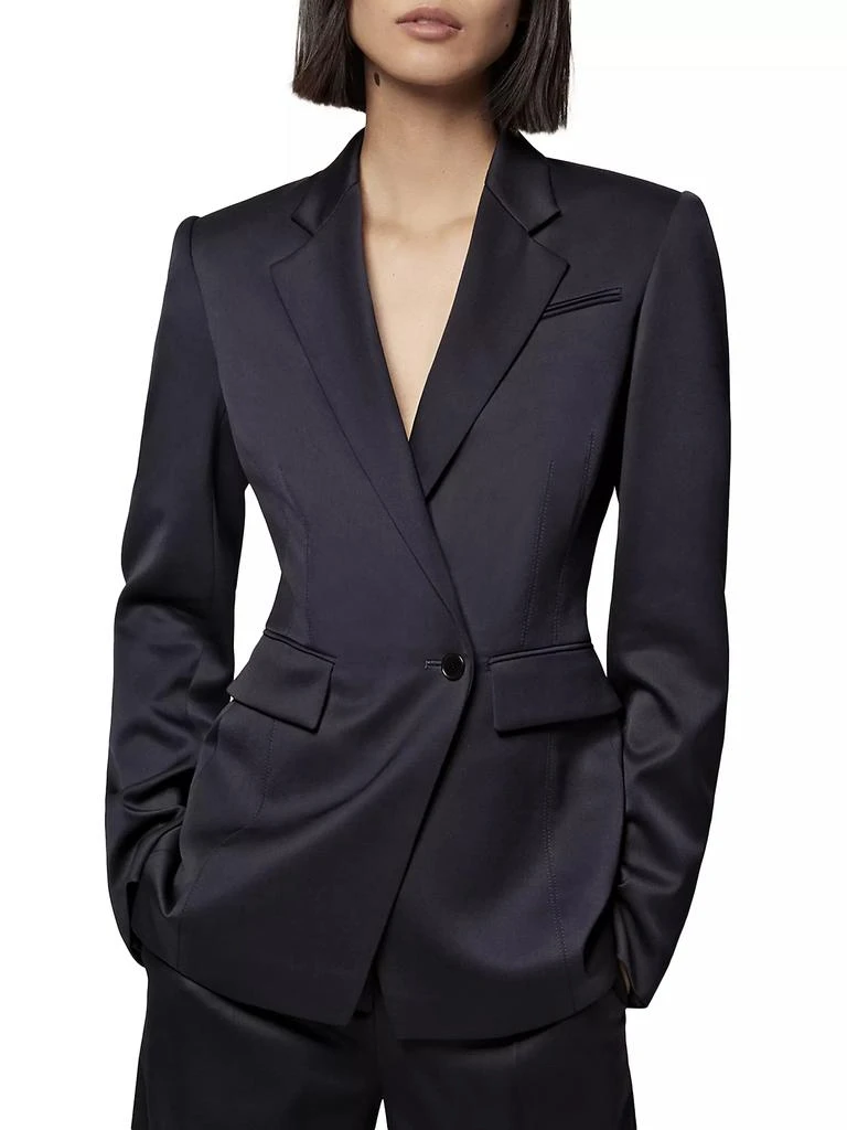 Another Tomorrow Seamed-Waist Single-Breasted Jacket 2