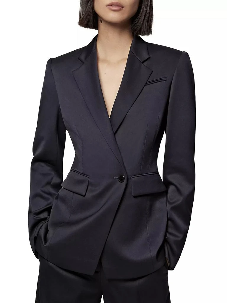 Another Tomorrow Seamed-Waist Single-Breasted Jacket 3