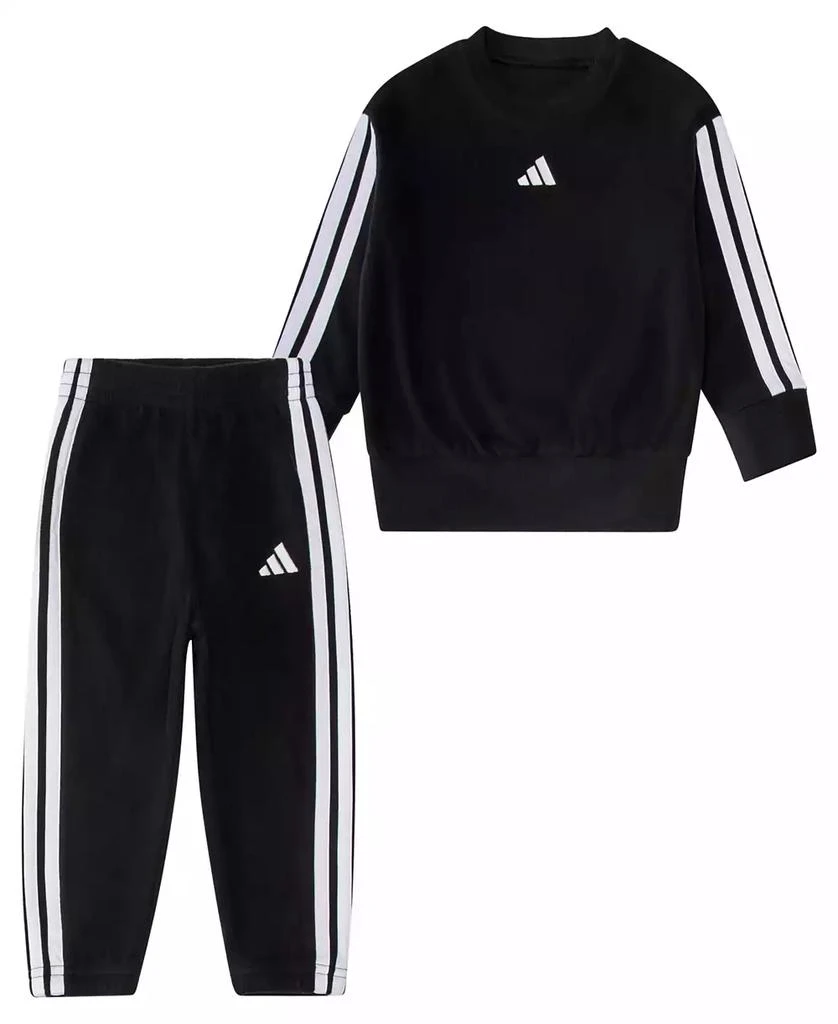 Adidas Baby Boys Winterized Pull-On Sweatshirt and Joggers, 2-Piece Set