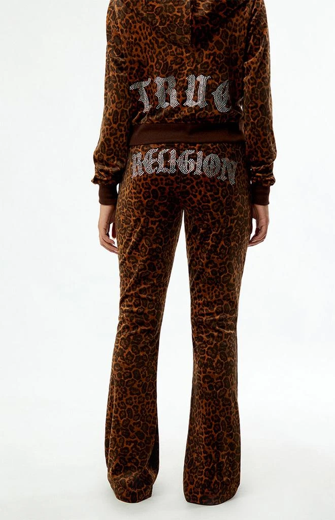 True Religion Leopard Velour Flare Track Pants 4