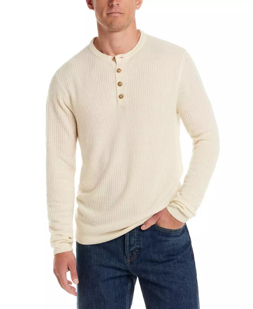Weatherproof Vintage Men's Soft Touch Ribbed Henley Sweater