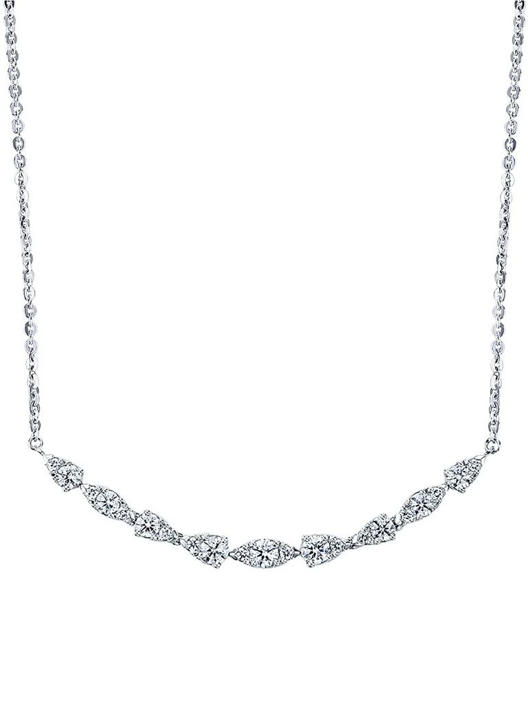 Hearts On Fire Aerial Dewdrop 18K White Gold 
0.5 TCW Diamond Small Pendant Necklace 1